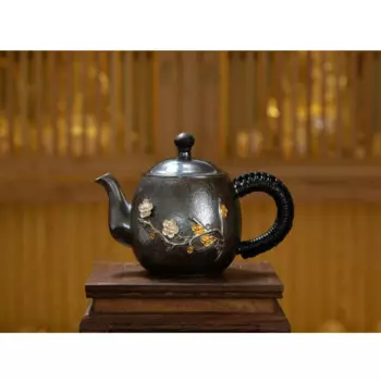 Чайник из серебра 999 пробы в стиле ретро, 260 мл