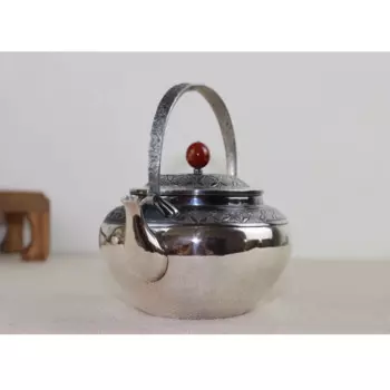 Чайник из серебра 999 пробы в стиле ретро, 320 мл