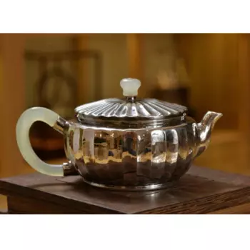Чайник из серебра 999 пробы в стиле ретро, 150 мл