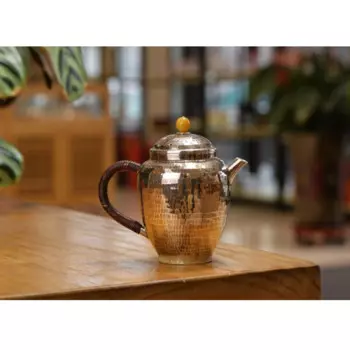 Чайник из серебра 999 пробы в стиле ретро, 180 мл