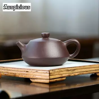Чайники Yixing из пурпурной глины, 200 мл, каменная ложка ручной работы для известных художников, чайник из необработанной руды, китайский чайный набор Chaozhou Zisha