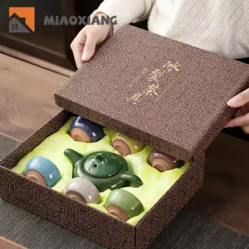 Чайный набор, искусственный чайный набор, полный набор из керамического чайника, шесть чашек, деловые подарки, чайный набор, китайский чайный сервиз Gongfu