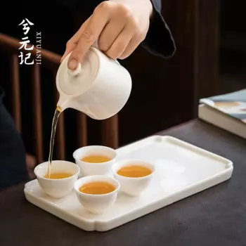 Чайный набор кунг-фу, набор из четырех чашек и белого фарфора, роскошные высококачественные подарочные коробки