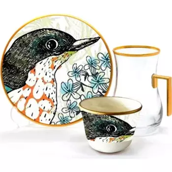 Чайный сервиз Toygar Drop Handle Efe 6 + 6 Chippy