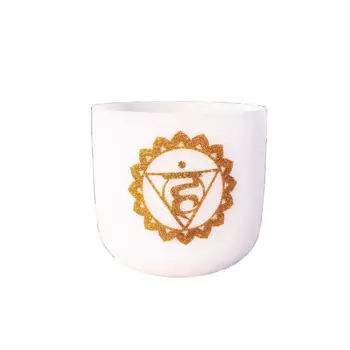 Чакра KVKA из матового кварцевого кристалла, Поющая чаша OM Design 8 дюймов G Note, горло с бесплатным молотком