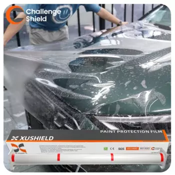 Противоударный экран XUSHIELD 7,5 мил, самоклеящаяся противожелтая прозрачная термополиуретановая пленка PPF для автомобиля