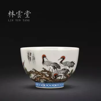 Чашка Jingdezhen с ручной росписью "журавль и сосновая ВЕТОЧКА", керамическая, чашки для чайной церемонии кунг-фу