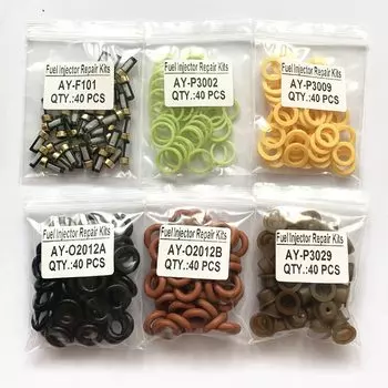 Частичная зона, 40 комплектов сервисных комплектов топливных форсунок для Bo-sch универсального типа для 0280150943 0280150556 Ремкомплекты