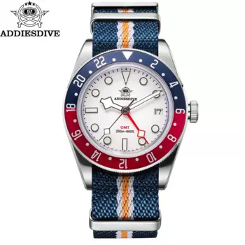 Часы ADDIESDIVE GMT, новинка, светящиеся часы Super BGW9 39 мм, деловые часы с автоматической индикацией даты и AR-покрытием, водонепроницаемые мужские часы 200 м