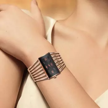 Часы-браслет женские из нержавеющей стали, роскошные уникальные наручные, подарок для детей