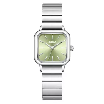 Часы Dom богиня, брендовые кварцевые часы, звезда, модная женская модель, роскошный стальной ремешок, водонепроницаемые часы зеленого цвета