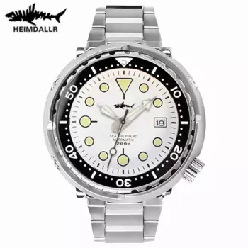 Часы HEIMDALLR Tuna Diver NH35 автоматические механические наручные часы с сапфировым стеклом C3 светящиеся 47 мм браслет из нержавеющей стали 316L