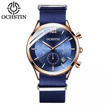 Часы-хронограф Мужские кварцевые с кожаным ремешком