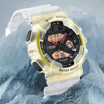 Часы мужские электронные Mark fairкит, модные крутые Водонепроницаемые многофункциональные брендовые люксовые, с двойным дисплеем