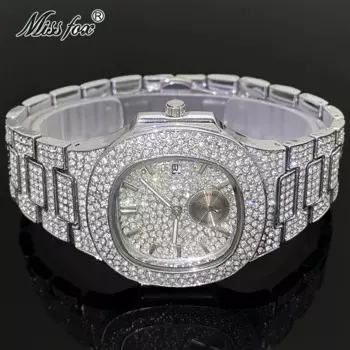 Часы мужские кварцевые в стиле хип-хоп, с датой