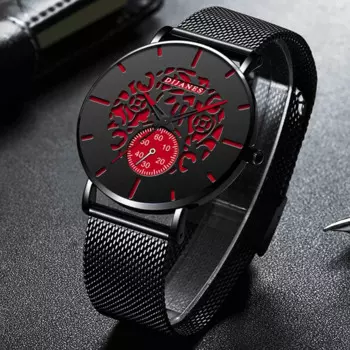 часы мужские Мужские часы 2022, Роскошные ультратонкие кварцевые наручные часы с сетчатым ремешком из нержавеющей стали, мужские деловые повседневные часы с кожаным ремешком, мужские часы