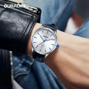 Часы OUBAOER Мужские механические с кожаным ремешком