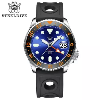 Часы STEELDIVE GMT SD1994 с керамической рамкой и 4 указателями NH34, светящиеся механические наручные часы с механизмом 200 м, водонепроницаемые