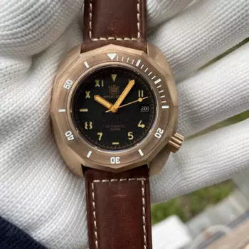 Часы STEELDIVE SD1946S Мужские механические, бронзовые водонепроницаемые швейцарские светящиеся Роскошные наручные часы для дайвинга NH35, 1000 м