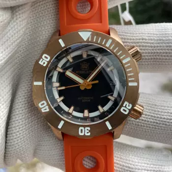 Часы STEELDIVE SD1950S Мужские механические, бронзовые швейцарские светящиеся водонепроницаемые Роскошные наручные часы для дайвинга NH35, 300 бар