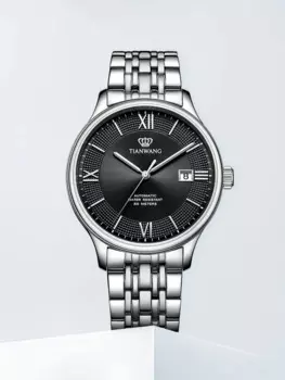 Часы TIAN WANG для мужчин 41,5 мм, автоматические механические наручные часы, высококачественные мужские деловые часы из нержавеющей стали, водонепроницаемые часы с календарем