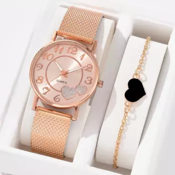 Часы женские кварцевые, 2 шт./комплект