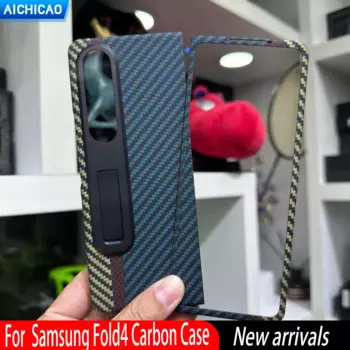 Чехлы для телефонов ACC-Real из углеродного волокна с подставкой для Samsung Galaxy Z Fold 4 высококачественное арамидное волокно Ультратонкий чехол Z Fold 3