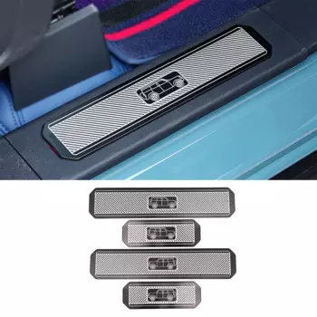 Чехлы JHO на пороги автомобиля, черные/серебряные защитные накладки на дверные панели, защита от царапин, водонепроницаемые для Ford Bronco 2022 + 4 шт.