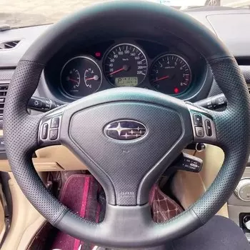 Чехлы на руль из черной искусственной кожи своими руками для Subaru Forester 2005-2007 Outback 2005 2007, Legacy 2005-2007