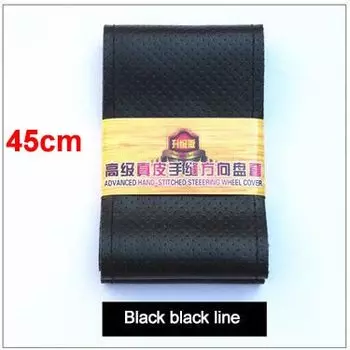 Чехлы рулевого колеса автомобиля 42/45/47/50 см для грузовика автобуса Нескользящая оплетка из натуральной кожи на руль