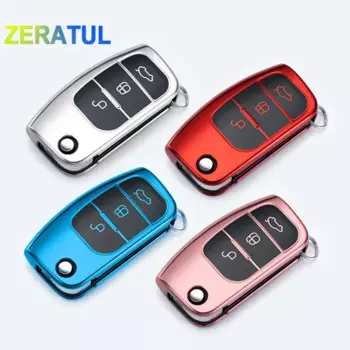 Чехол-брелок из ТПУ, защитный чехол для автомобильного ключа, чехол для Ford Focus 2 MK2 Fiesta Mondeo Galaxy Falcon Territory Ecosport