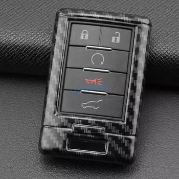 Чехол для автомобильного брелока из углеродного волокна, кольцо-держатель для Cadillac DTS STS CTS SRX XTS ATS Corvette Escalade