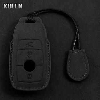 Чехол для автомобильного дистанционного ключа для Mercedes Benz A C E S G Class GLC CLE CLA GLB GLS W177 W205 W213 W222 X167 AMG Кожаный брелок