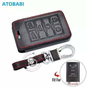 Чехол для автомобильного ключа ATOBABI, кожаный, для Cadillac Escalade 2007-2014, Chevrolet Corvette 2015-2019, 6 кнопок