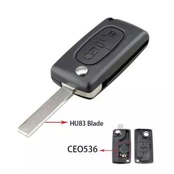 Чехол для автомобильного ключа Citroen C2, C3, C4, C5, C6, C8, Xsara, Fob, для Peugeot 207, 206, 307, 308, 407, 208, 306, 107, 406, 607, необработанное лезвие