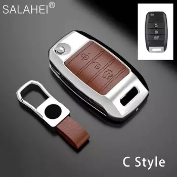 Чехол для автомобильного ключа из цинкового сплава и кожи, чехол для Kia Sportage Ceed Sorento Cerato Forte KX3 K5 2017 2018 2019 2020, аксессуары
