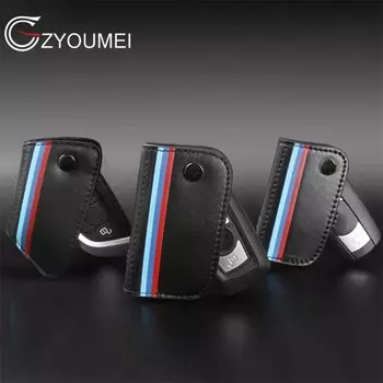 Чехол для автомобильного ключа, из натуральной кожи, с 3 кнопками для BMW X1 X3 X5 X6 E46 E90 F10 F30 G30