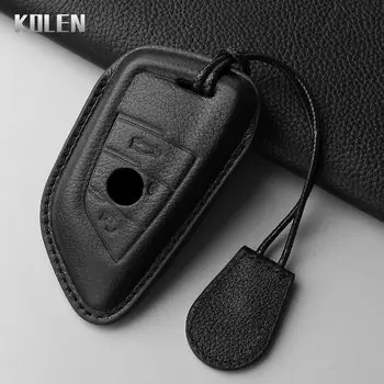 Чехол Для Автомобильного Ключа Из Натуральной Кожи Для BMW X1 X3 X5 X6 X7 1 3 5 6 7 Серии G20 G30 G11 F15 F16 G01 G02 F48 G05...