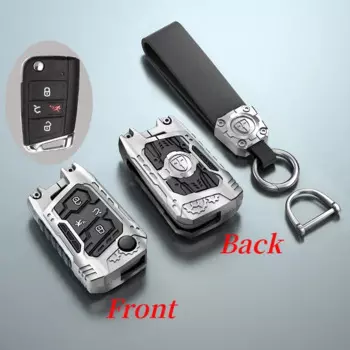 Чехол для автомобильного ключа из сплава с 4 кнопками для VW Volkswagen Golf 7 MK7 Tiguan MK2 Seat Ateca Leon FR Ibiza Skoda Octavia Kodiaq