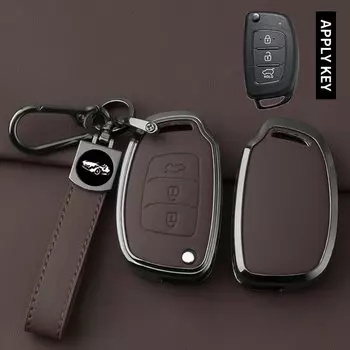 Чехол для автомобильного ключа из сплава кожи для Hyundai Creta I40 I20 IX25 IX35 IX45 I10 I30 HB20 Elantra Solaris Sonata Santa Fe Tucson Accent