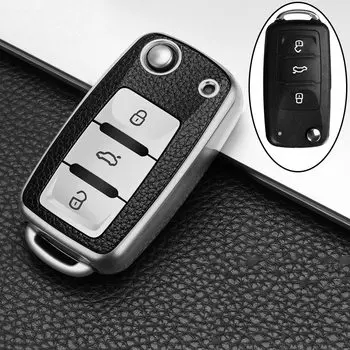 Чехол для автомобильного ключа из ТПУ для Volkswagen VW Golf Bora Jetta Polo Golf Passat B8 для Skoda Octavia A5 A7 Fabia Seat Ibiza Leon