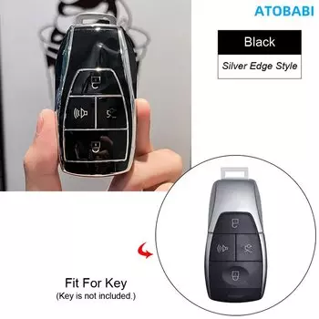 Чехол для автомобильного ключа из ТПУ, 4 кнопки, умный пульт дистанционного управления, зеркальная защита, автомобильные аксессуары для BAIC X55 X7 U5 Plus BJ40 2022 2023 2024