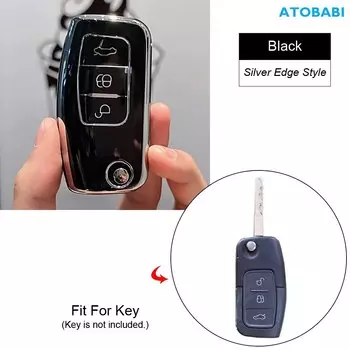Чехол для автомобильного ключа из ТПУ для Ford Fiesta Focus 2 Mondeo 4 S-MAX Galaxy C-MAX 2010 2011, чехлы для пультов дистанционного управления, автомобильные аксессуары