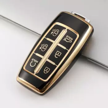 Чехол для автомобильного ключа из ТПУ с 6 кнопками для Genesis GV70 GV80 G80, чехол для автомобильного ключа, держатель, автомобильные аксессуары, брелок для ключей