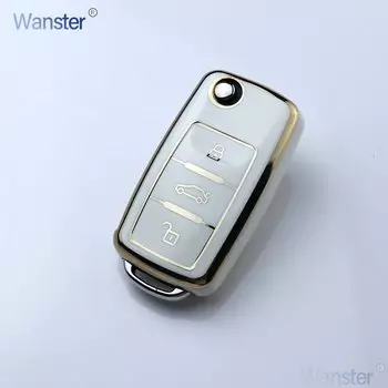 Чехол для автомобильного ключа из ТПУ с 3/4 кнопками для Vw Tiguan Passat Polo Golf Sagitar MK6 Touareg SEAT Touran Bora Ibiza Leon Octavia Fabia