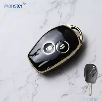 Чехол для автомобильного ключа из ТПУ, чехол для Renault Megane Modus Espace Laguna Duster Logan DACIA Sandero Fluence Clio Kango, 2 кнопки