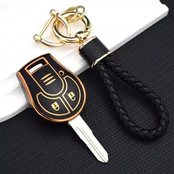 Чехол для автомобильного ключа из ТПУ, чехол для ключа с дистанционным управлением, чехол для ключа для Nissan Juke Note Micra Cube Qashqai, 2 кнопки, автомобильные аксессуары