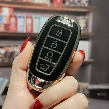 Чехол для автомобильного ключа из ТПУ, чехол-брелок для Hyundai Palisade 2020 Azera great2020 Elantra 2022, 4 кнопки, безключевой запуск, умный брелок для ключей