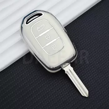 Чехол для автомобильного ключа из ТПУ с 3 кнопками для Dacia Logan 2021