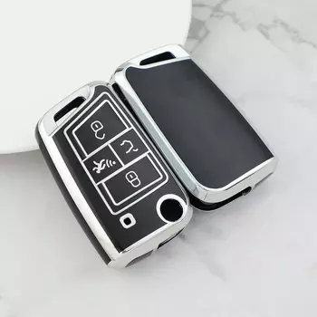 Чехол для автомобильного ключа из ТПУ для VW Volkswagen Golf VII Mk7 GTI Jetta, 4-кнопочный пульт дистанционного управления, защитная крышка, откидной Hoder